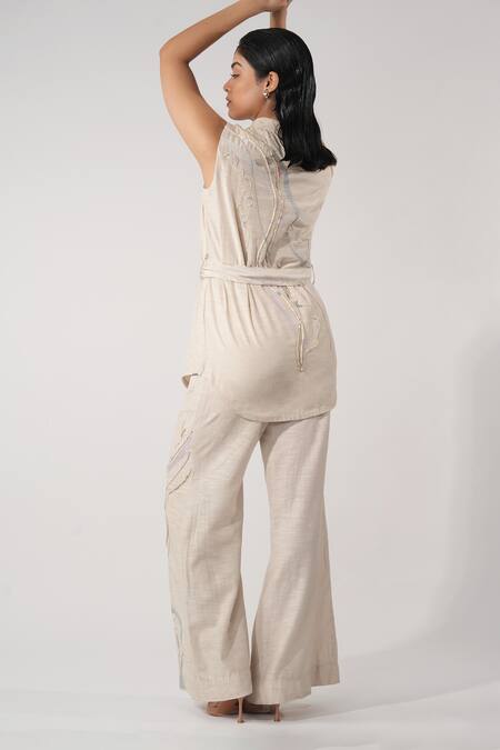 Buy Orthodox Beige Cotton Embroidery Collared Aari Zardozi Top Online at Aza Fashions Buy_Orthodox_Beige Cotton Embroidery Collared Aari Zardozi Top _Online_at_Aza_Fashions