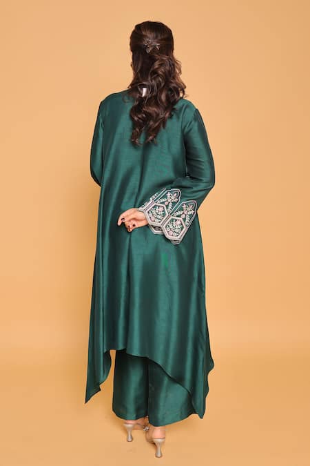 Myra Clothing Line Embroidered Green Straight Kurta Set 