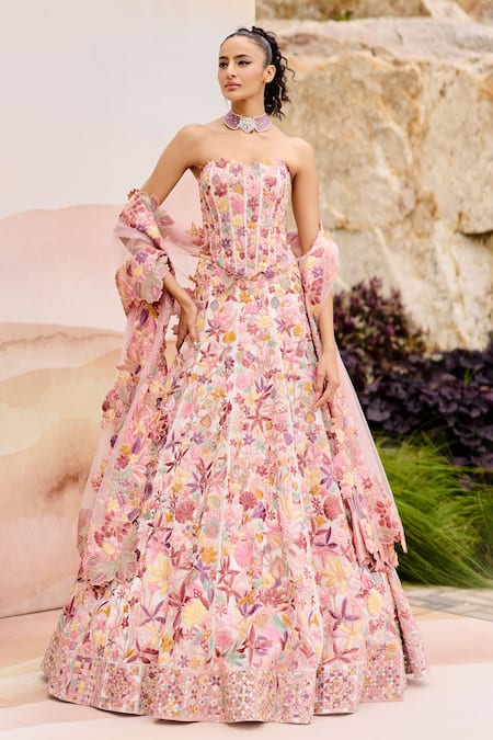 Mishru Edel Floral Organza Lehenga Set 