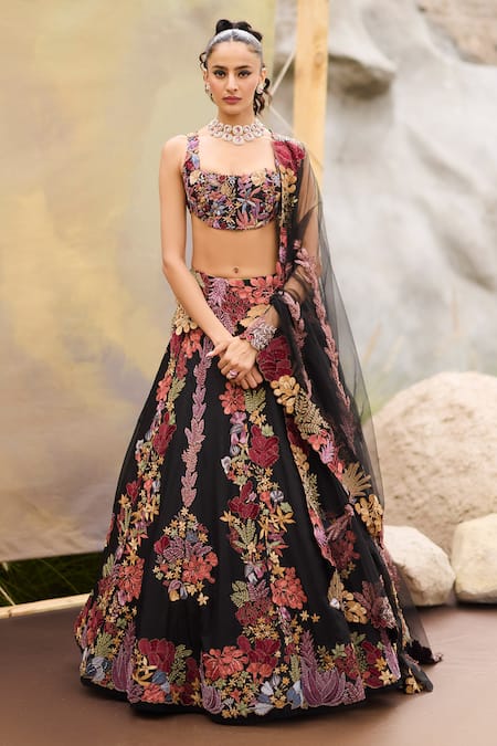 Mishru Shiso Floral Embroidered Lehenga Set 