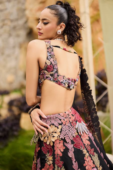 Mishru Shiso Floral Embroidered Lehenga Set 