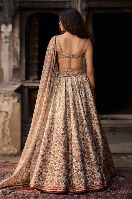 Cedar & Pine Floral Brocade Lehenga Set 