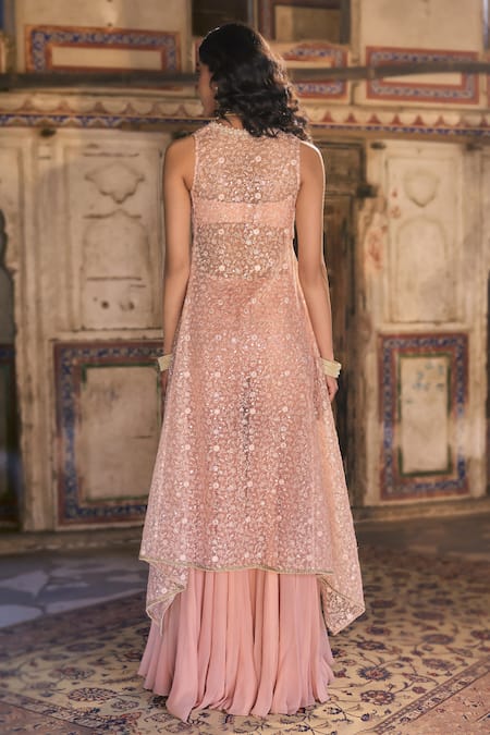 Cedar & Pine Pink Sequin Embroidered Kurta Set