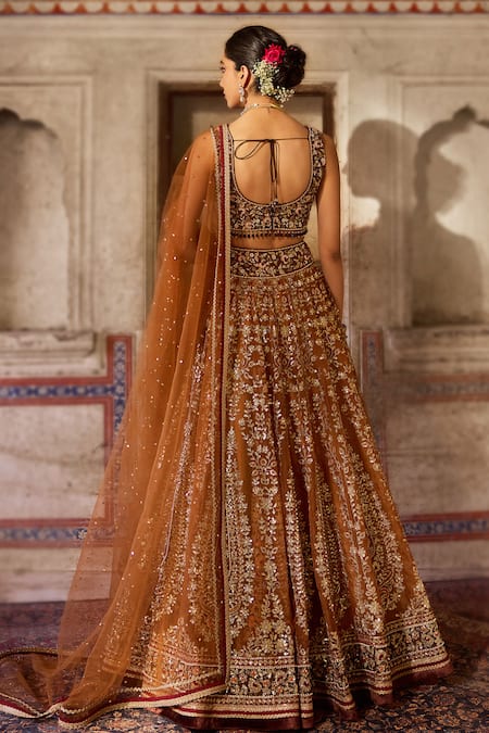 Cedar & Pine Gold Embroidered Lehenga Set 