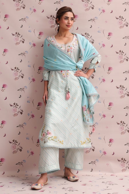 Label Niti Bothra Noor Butti Silk Chanderi Dupatta 