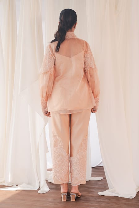 Aanchal Vijaywargi Blush Pink Shadow Shirt 