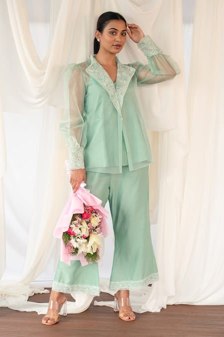 Aanchal Vijaywargi Whisper Coord Mint Green Set 