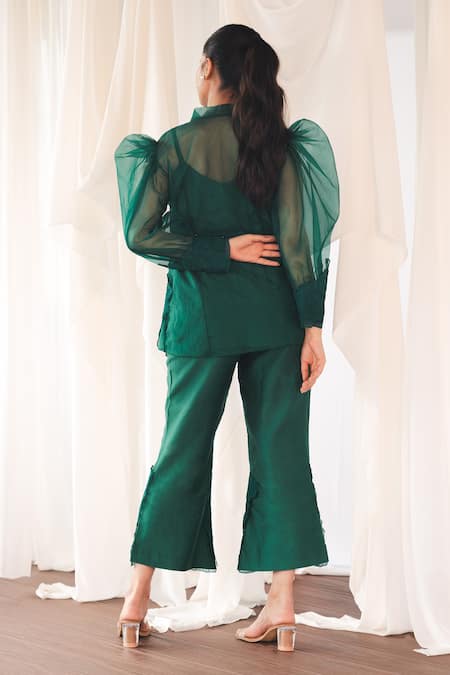 Aanchal Vijaywargi Echo Coord Deep Green Pant Set 