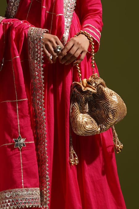 A Clutch Story Matka Sequins Embroidered Potli 