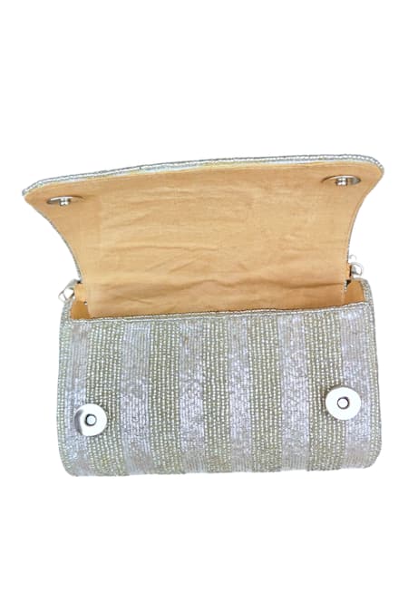 Buy_A Clutch Story_Silver Beads Brass Clutch Bag _Online_at_Aza_Fashions