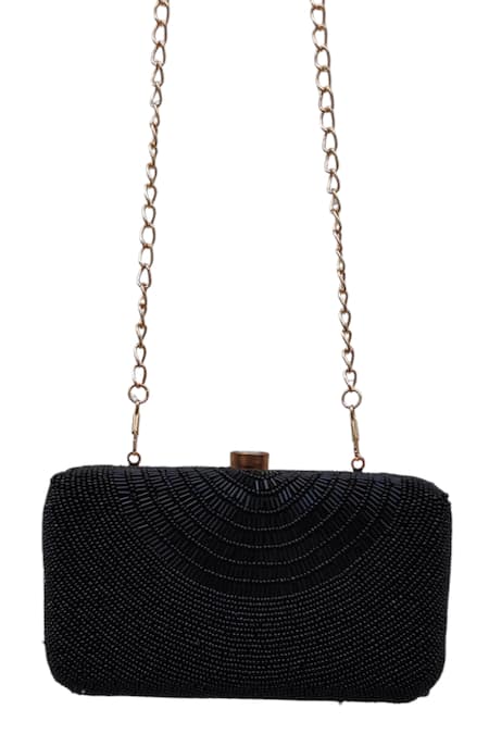 A Clutch Story Black Beaded Cleopatra Clutch 