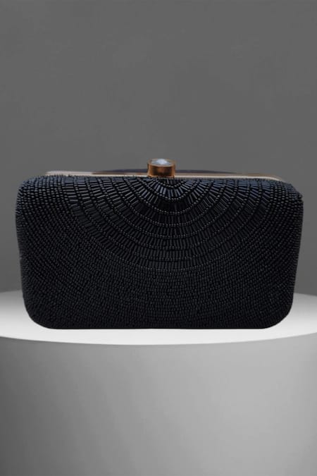A Clutch Story Black Beads Cleopatra Clutch 