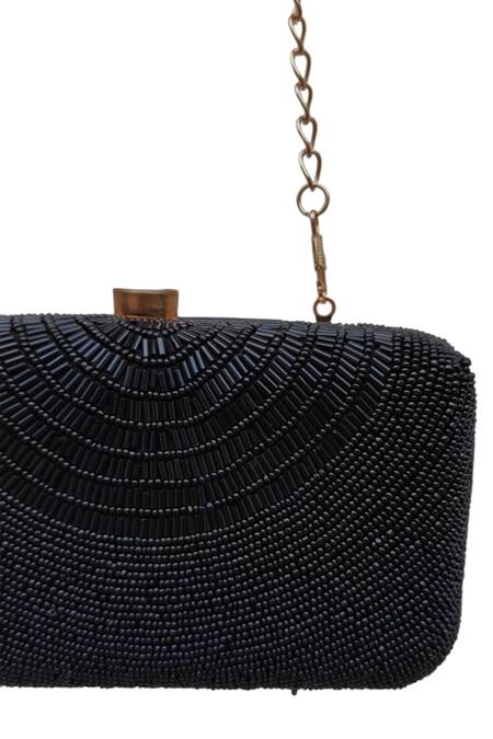 Shop_A Clutch Story_Black Beads Cleopatra Clutch _Online_at_Aza_Fashions