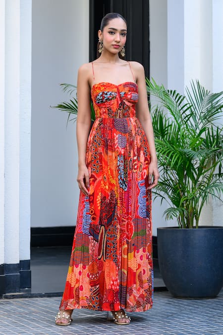 JUHI BENGANI Dawn Pleated Maxi Dress 