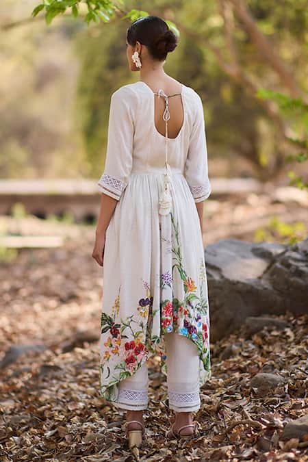 Nirmooha Floral Printed Asymmetrical Anarkali Set 