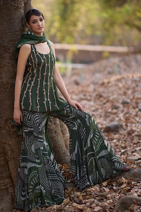 Nirmooha The Vangaurd  Hand Embroidered Sharara Set 