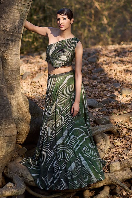 Nirmooha Tribal Royal  Geometric Printed Lehenga Set 