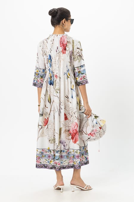 SOBARIKO Alicia Pleated Midi Dress 