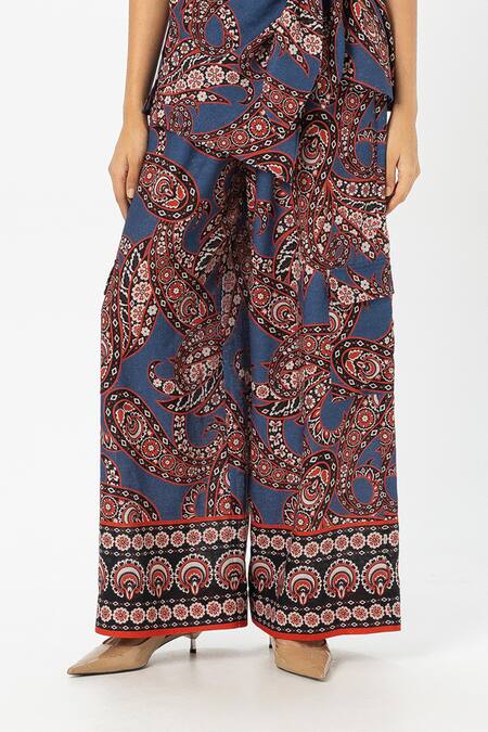 SOBARIKO_Blue Linen Collared Deniz Twist Co-ord Set _Online_at_Aza_Fashions