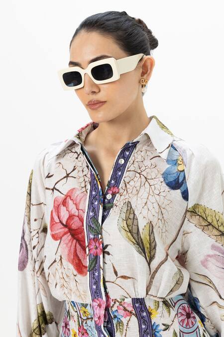 SOBARIKO_White Linen Collared Alicia Chloe 2 In 1 Dress _at_Aza_Fashions