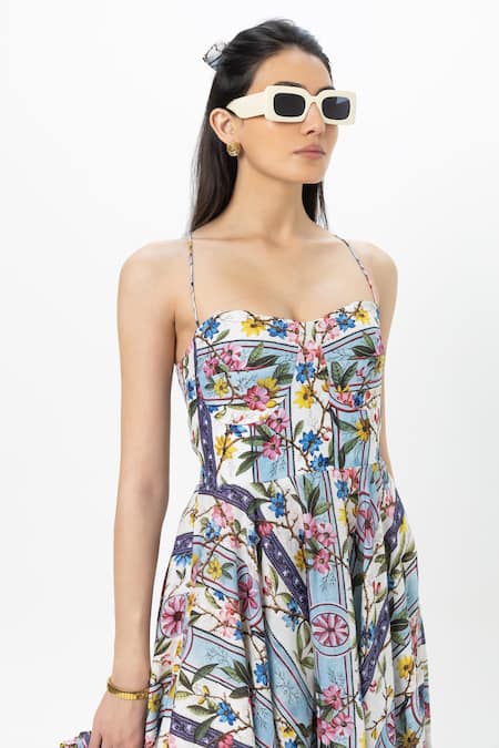 Shop_SOBARIKO_Blue Linen Open Neck Chloe Floral Print Maxi Dress _Online_at_Aza_Fashions