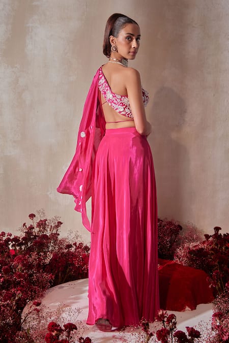 Tarini Vij Designer Pink Pre-Draped Lehenga Saree 