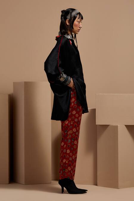 Aseem Kapoor Black Embroidery Collared Mandala Shirt And Trouser Set Online at Aza Fashions Aseem Kapoor_Black Embroidery Collared Mandala Shirt And Trouser Set _Online_at_Aza_Fashions