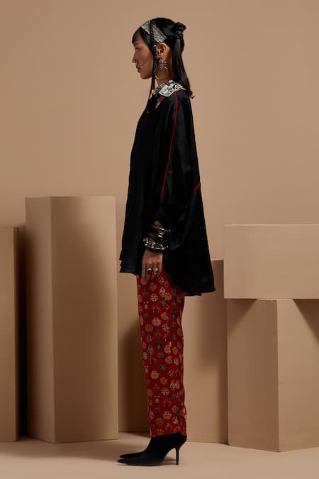 Buy Aseem Kapoor Black Embroidery Collared Mandala Shirt And Trouser Set Online at Aza Fashions Buy_Aseem Kapoor_Black Embroidery Collared Mandala Shirt And Trouser Set _Online_at_Aza_Fashions