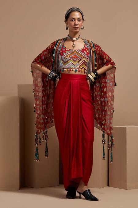 Shop Aseem Kapoor Maroon Cotton, Silk, Satin Sequins, Embroidery Sequence Highlighted Crop Top Online at Aza Fashions Shop_Aseem Kapoor_Maroon Cotton, Silk, Satin Sequins, Embroidery Sequence Highlighted Crop Top _Online_at_Aza_Fashions