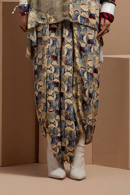 Buy Aseem Kapoor Multi Color Crepe Lace Collared Printed Shirt And Trouser Set Online at Aza Fashions Buy_Aseem Kapoor_Multi Color Crepe Lace Collared Printed Shirt And Trouser Set _Online_at_Aza_Fashions