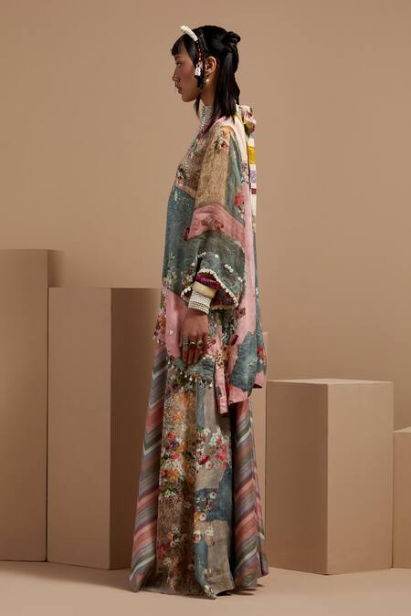 Buy Aseem Kapoor Multi Color Crepe Embroidery Resham Kurta Set Online at Aza Fashions Buy_Aseem Kapoor_Multi Color Crepe Embroidery Resham Kurta Set _Online_at_Aza_Fashions