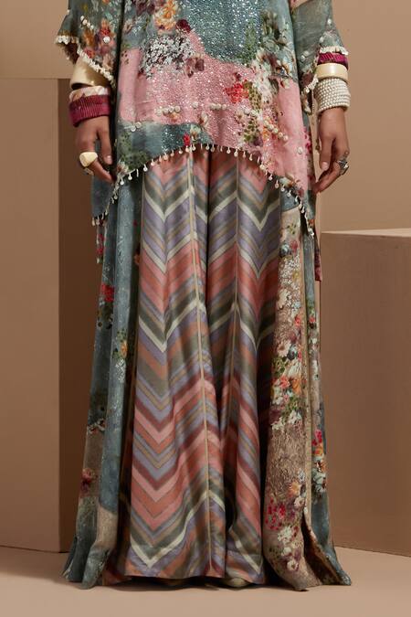 Shop Aseem Kapoor Multi Color Crepe Embroidery Resham Kurta Set Shop_Aseem Kapoor_Multi Color Crepe Embroidery Resham Kurta Set