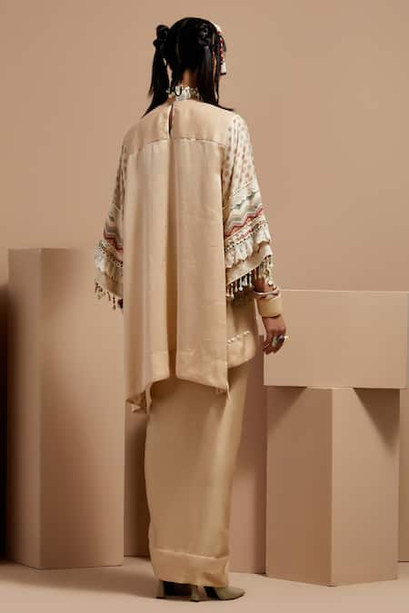 Aseem Kapoor Ecru Tribal Tassel Kurta Set 