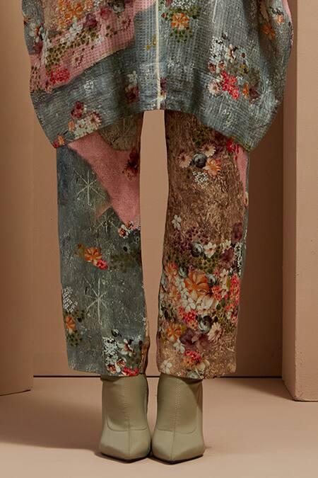 Buy Aseem Kapoor Multi Color Viscose, Cotton, Satin Beads, Floral Embroidered Tunic And Trouser Set Online at Aza Fashions Buy_Aseem Kapoor_Multi Color Viscose, Cotton, Satin Beads, Floral Embroidered Tunic And Trouser Set _Online_at_Aza_Fashions