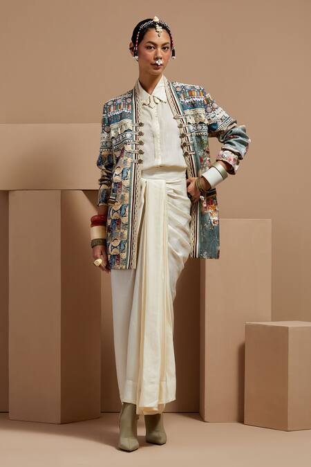 Buy Aseem Kapoor Multi Color Embroidery, Beads Round Neck Open Dhana Jacket Online at Aza Fashions Buy_Aseem Kapoor_Multi Color Embroidery, Beads Round Neck Open Dhana Jacket _Online_at_Aza_Fashions