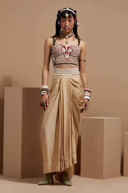 Buy Aseem Kapoor Pink Silk Tassels Sweetheart Neck Shocking Embroidered Corset Blouse Online at Aza Fashions Buy_Aseem Kapoor_Pink Silk Tassels Sweetheart Neck Shocking Embroidered Corset Blouse _Online_at_Aza_Fashions