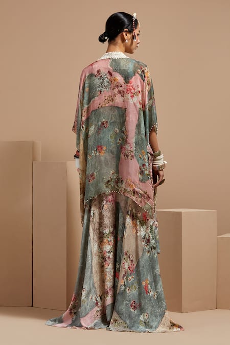 Shop Aseem Kapoor Multi Color Silk, Twill, Crepe Beads, Tassels, Embroidery Resham Jacket Set at Aza Fashions Shop_Aseem Kapoor_Multi Color Silk, Twill, Crepe Beads, Tassels, Embroidery Resham Jacket Set _at_Aza_Fashions