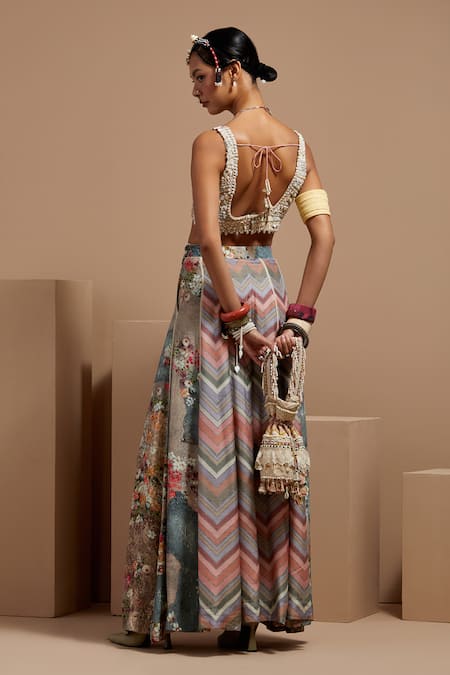 Shop Aseem Kapoor Multi Color Embroidery, Tassels Potli Bag at Aza Fashions Shop_Aseem Kapoor_Multi Color Embroidery, Tassels Potli Bag _at_Aza_Fashions