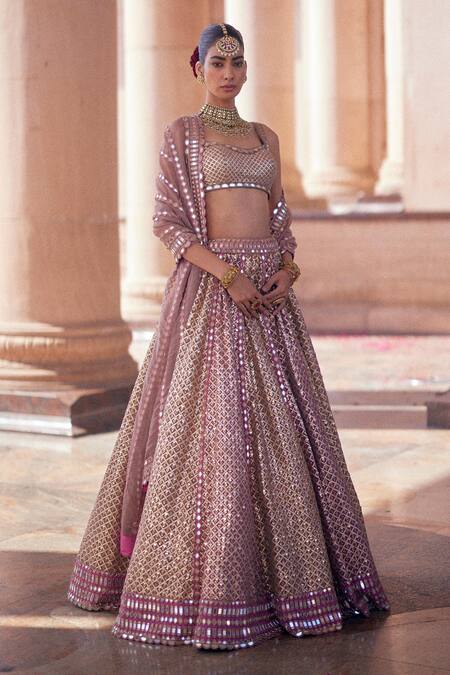 Vvani By Vani Vats Beige Georgette, Organza Gota Patti, Embroidery Deep Metallic Lehenga Set at Aza Fashions Vvani By Vani Vats_Beige Georgette, Organza Gota Patti, Embroidery Deep Metallic Lehenga Set _at_Aza_Fashions