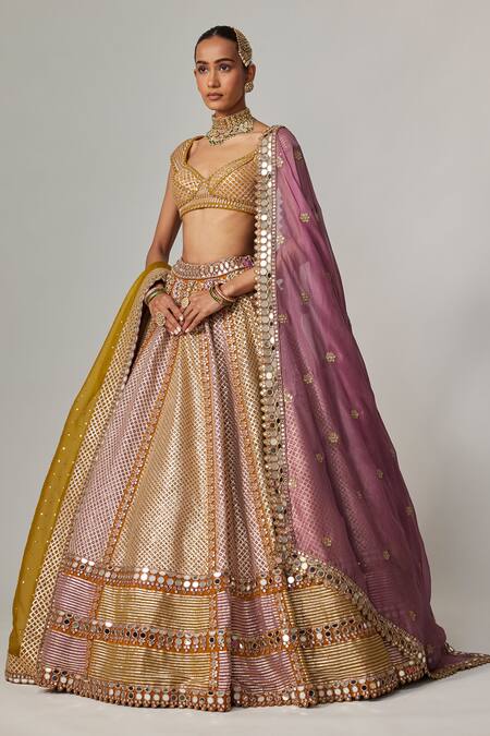 Shop Vvani By Vani Vats Multi Color Georgette, Organza Gota Patti Multicolor Heavy Metallic Lehenga Set Online at Aza Fashions Shop_Vvani By Vani Vats_Multi Color Georgette, Organza Gota Patti Multicolor Heavy Metallic Lehenga Set _Online_at_Aza_Fashions
