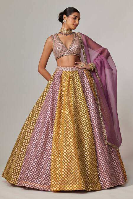 Buy Vvani By Vani Vats Multi Color Georgette, Organza Gota Patti Multicolor Lehenga Set With Dupatta Online at Aza Fashions Buy_Vvani By Vani Vats_Multi Color Georgette, Organza Gota Patti Multicolor Lehenga Set With Dupatta _Online_at_Aza_Fashions