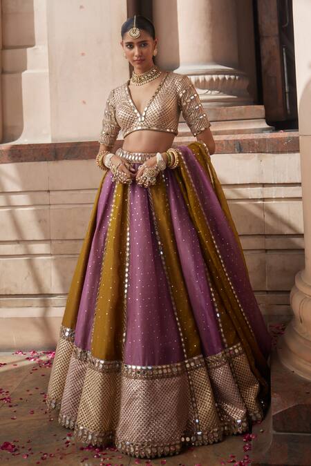Vvani By Vani Vats Multi Color Organza, Georgette Sequins, Multicolor Embroidered Lehenga Set at Aza Fashions Vvani By Vani Vats_Multi Color Organza, Georgette Sequins, Multicolor Embroidered Lehenga Set _at_Aza_Fashions