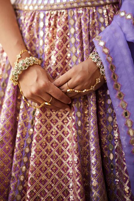 Vvani By Vani Vats Multi Color Georgette, Organza Gota Patti Scoop Neck Multicolor Lehenga Set at Aza Fashions Vvani By Vani Vats_Multi Color Georgette, Organza Gota Patti Scoop Neck Multicolor Lehenga Set _at_Aza_Fashions