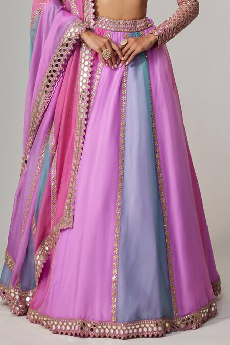 Buy Vvani By Vani Vats Multi Color Organza, Georgette Gota Patti Mauve Multicolor Linear Lehenga Set Online at Aza Fashions Buy_Vvani By Vani Vats_Multi Color Organza, Georgette Gota Patti Mauve Multicolor Linear Lehenga Set _Online_at_Aza_Fashions