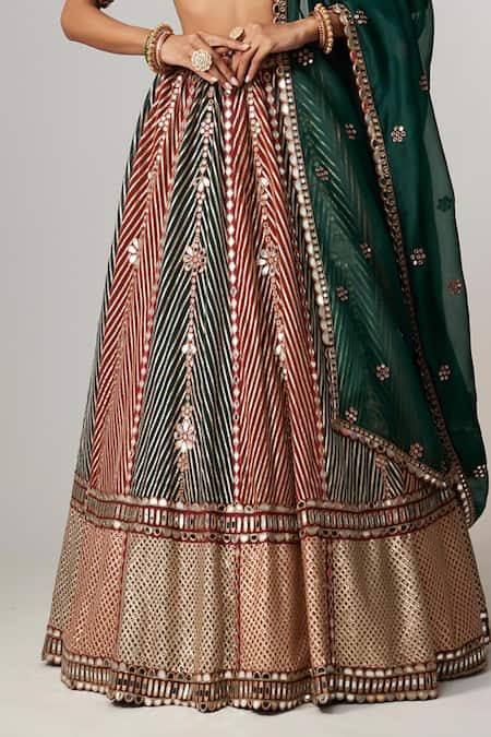 Buy Vvani By Vani Vats Multi Color Georgette, Organza Cranberry Multicolor Linear Flower Lehenga Set Online at Aza Fashions Buy_Vvani By Vani Vats_Multi Color Georgette, Organza Cranberry Multicolor Linear Flower Lehenga Set _Online_at_Aza_Fashions