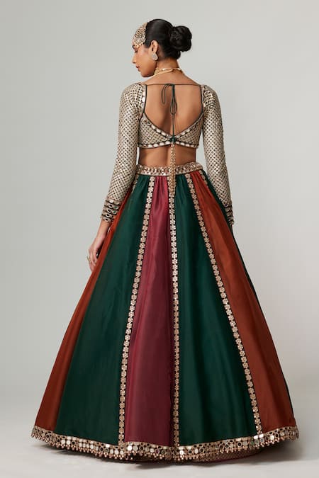 Vvani By Vani Vats Multicolor Linear Lehenga Set 