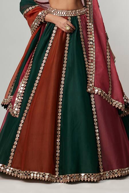 Shop Vvani By Vani Vats Multi Color Organza, Georgette Gota Patti, Multicolor Linear Lehenga Set Online at Aza Fashions Shop_Vvani By Vani Vats_Multi Color Organza, Georgette Gota Patti, Multicolor Linear Lehenga Set _Online_at_Aza_Fashions