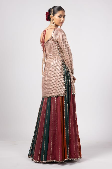 Vvani By Vani Vats Multicolor Kurta Lehenga Set 