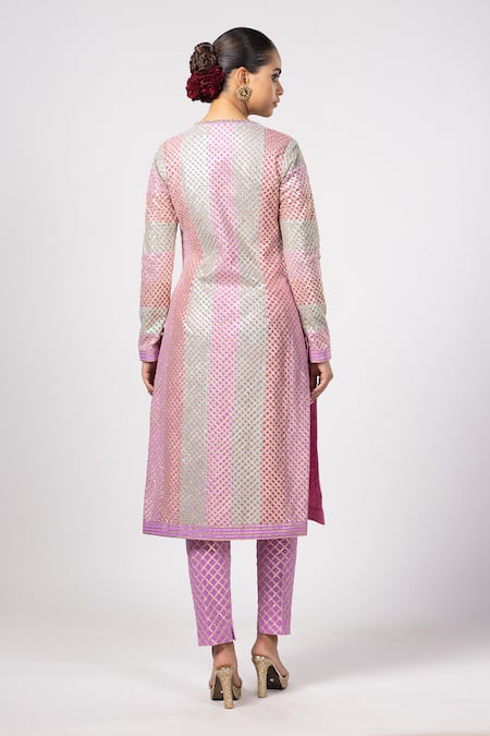 Vvani By Vani Vats Multicolor Aqua Kurta Set 