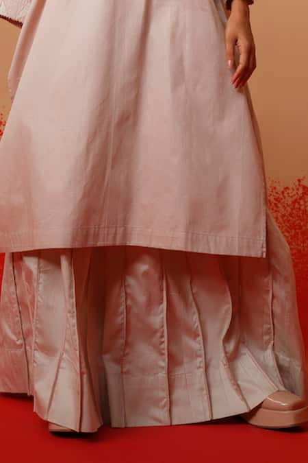 Stoique Pink Cotton Designer Grey Palazzo Pant Online at Aza Fashions Stoique_Pink Cotton Designer Grey Palazzo Pant _Online_at_Aza_Fashions